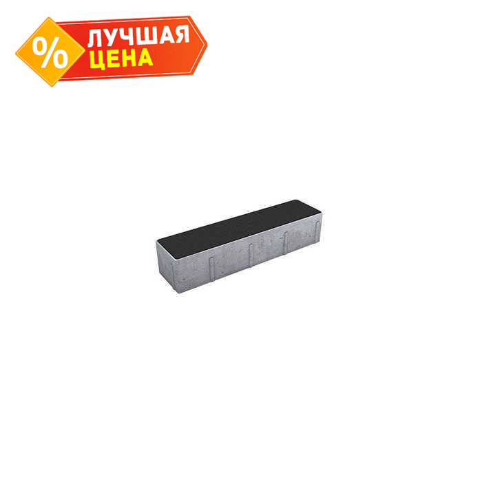 Плитка тротуарная Прямоугольник (Ла-Линия) В.11.П.10 гладкий черный 400x100x100 мм