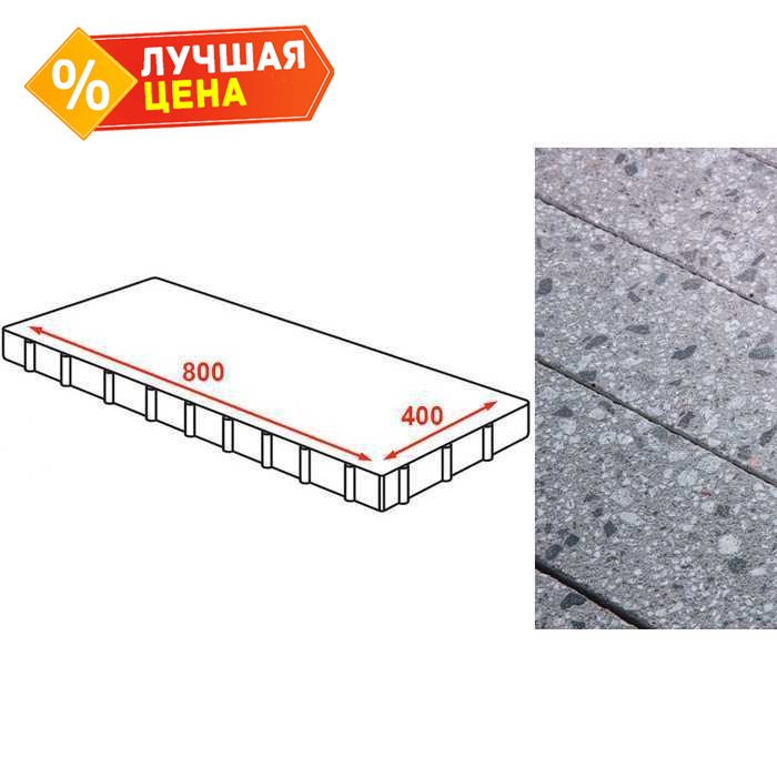 Плита тротуарная Готика Granite FINERRO, Галенит 800x400x80 мм