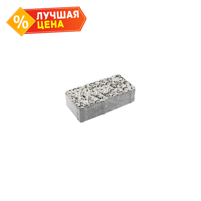 Плитка тротуарная Прямоугольник (Ла-Линия) А.2.П.4 Стоунмикс бело-чёрный 200x100x40 мм