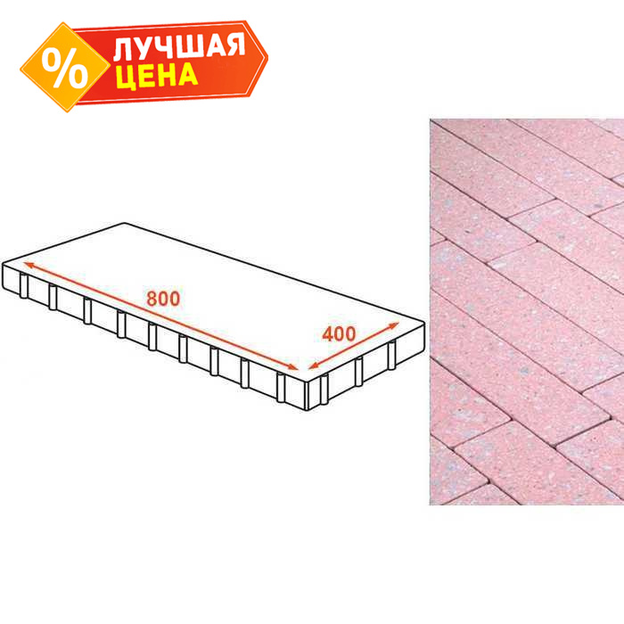 Плита тротуарная Готика Granite FINO, Травертин 800x400x80 мм