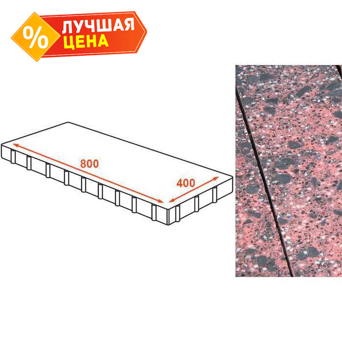 Плита тротуарная Готика Granite FINO, Дымовский 800x400x80 мм