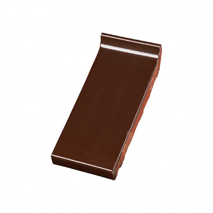 Клинкерный водоотлив Terca Dark brown глазурованный, 250*105*30 мм