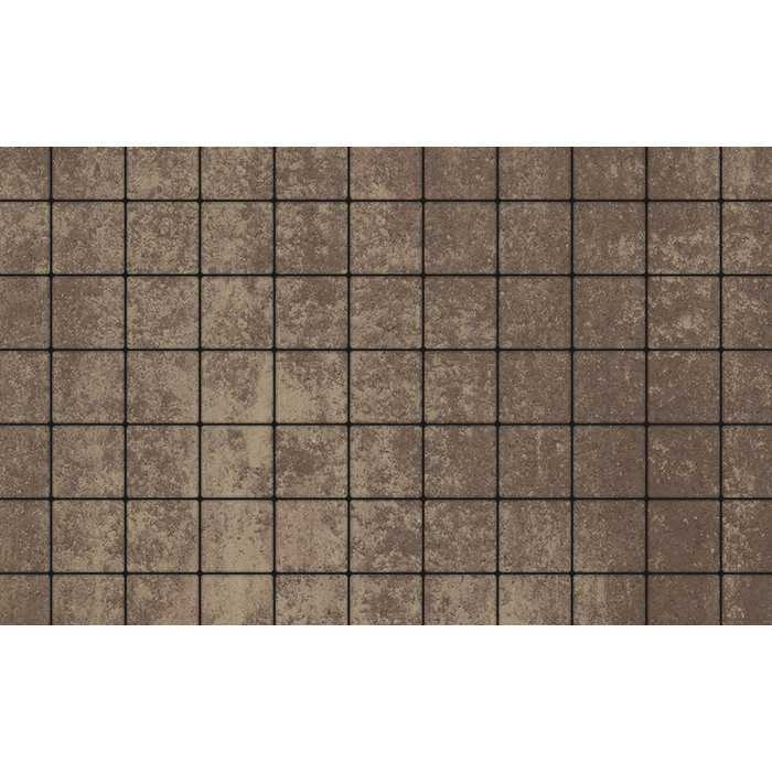 Плитка тротуарная Квадрат (ЛА-Линия) А.3.К.4 Листопад гладкий xаски 100x100x40 мм