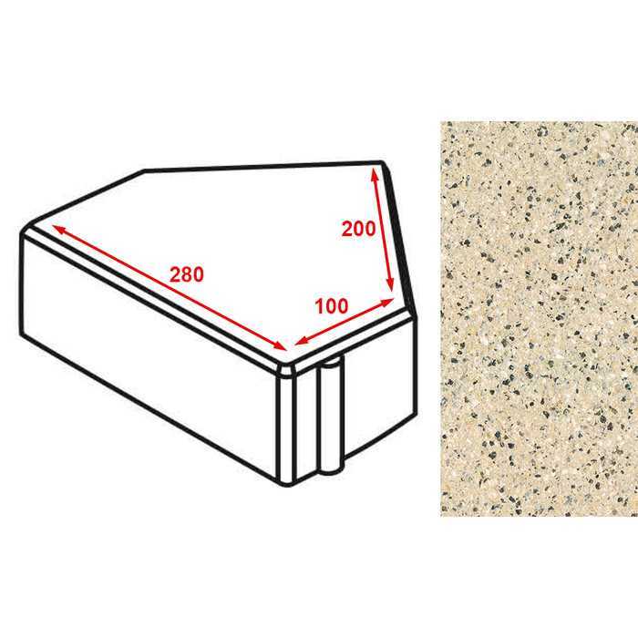 Плитка тротуарная Готика Granite FERRO, Шапка Епископа, Жельтау, 280x200x100x60 мм