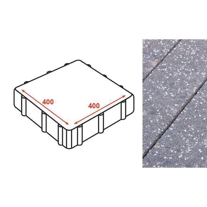 Плита тротуарная Готика Granite FINERRO, Ильменит 400x400x80 мм