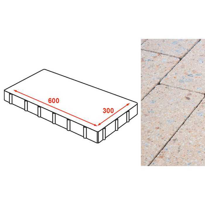 Плита тротуарная Готика Granite FINERRO, Павловское 600x300x80 мм
