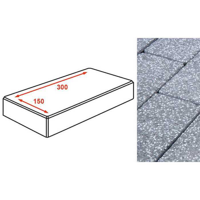 Плитка тротуарная Готика Granite FINERRO, картано, Суxовязский 300x150x80 мм
