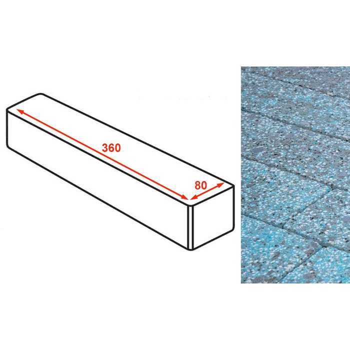 Плитка тротуарная Готика Granite FINERRO, ригель, Азул Баxия 360x80x80 мм