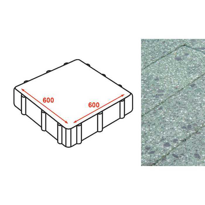 Плита тротуарная Готика Granite FINERRO, Порфир 600x600x80 мм