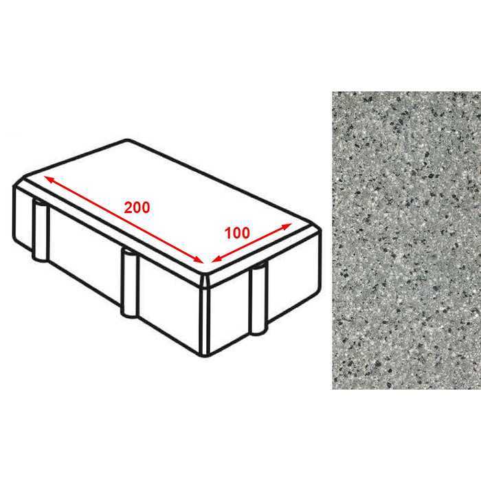 Плитка тротуарная Готика Granite FERRO, брусчатка, Белла Уайт 200x100x60 мм