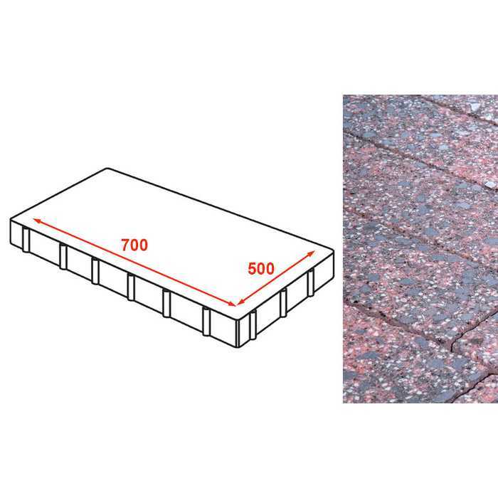 Плита AI тротуарная Готика Granite FINERRO, Дымовский 700x500x80 мм