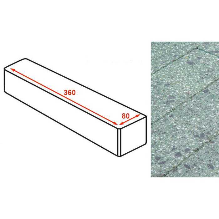 Плитка тротуарная Готика Granite FINERRO, ригель, Порфир 360x80x80 мм