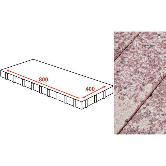 Плита тротуарная Готика Granite FINERRO, Сансет 800x400x80 мм